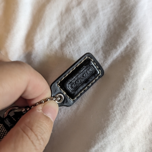 Vintage Coach Women's Signature Jacquard Monogram Small Wristlet, Black - Picture 2 of 11